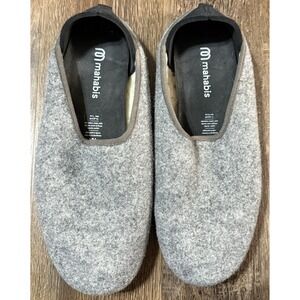 Mahabis Gray  Wool Classic 2 Slip On Lined Slippers Women 44 11.5-12 Mens 10.5
